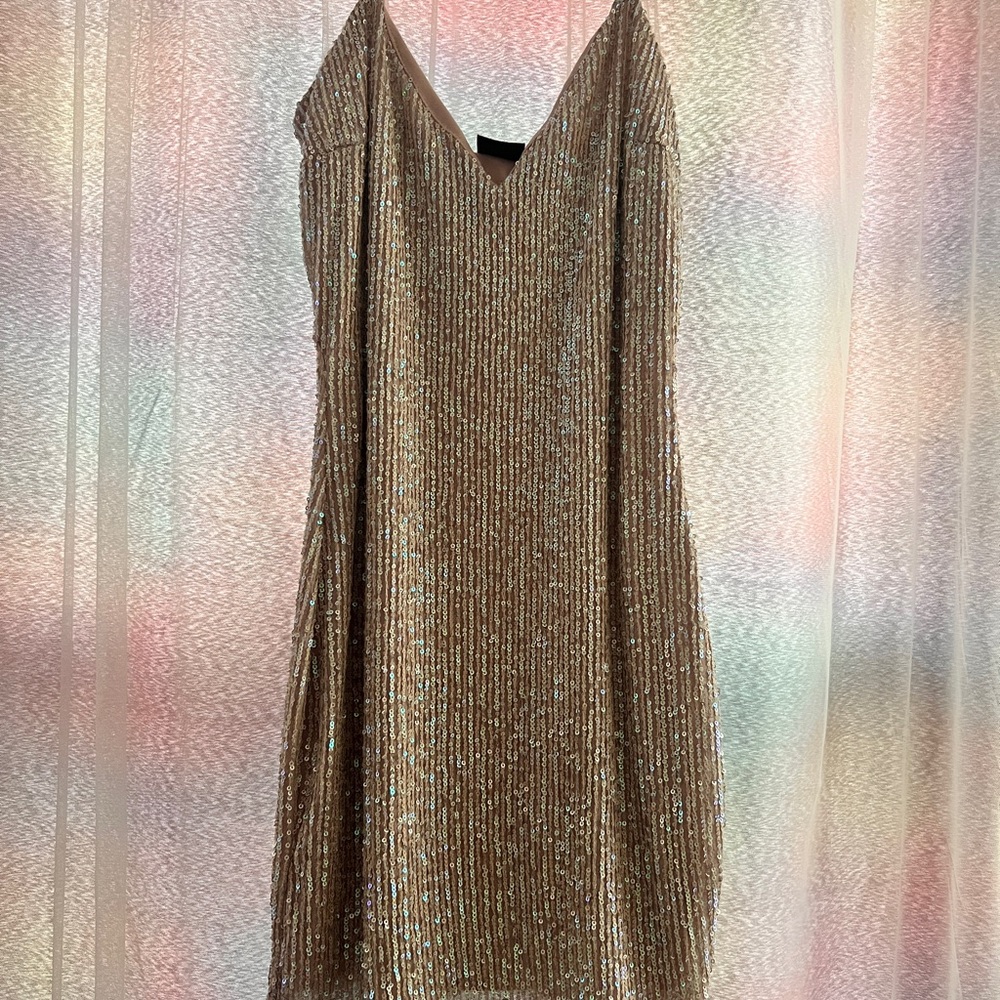 Elegant Purple Sequin Dress